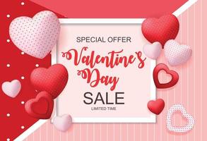 Valentines Day Sale, Discont Card. Vector Illustration