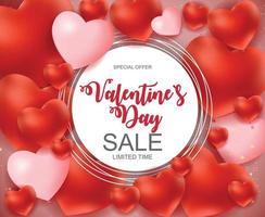 Valentines Day Sale, Discont Card. Vector Illustration