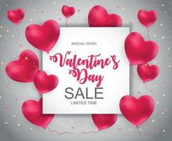 Valentines Day Sale, Discont Card. Vector Illustration