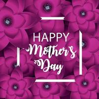 Happy Mothers Day Cute Background with Flowers. Vector Illustration