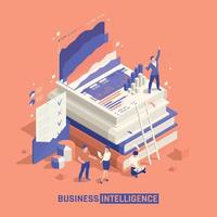 Business Intelligence Isometric Composition vector