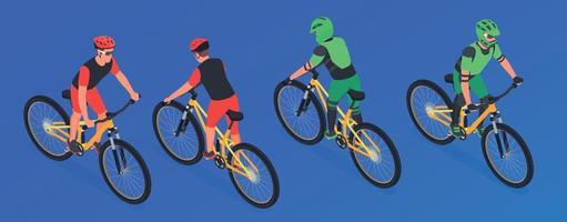 Bike Riders Cyclists Set vector