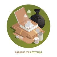 Garbage For Recycling Round Composition vector