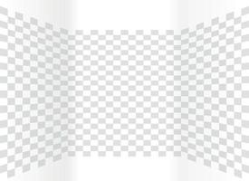 Visualization of Transparent background with bends on the sides. Vector Illustration