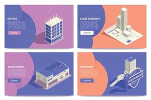 Commercial Real Estate Isometric Concept vector