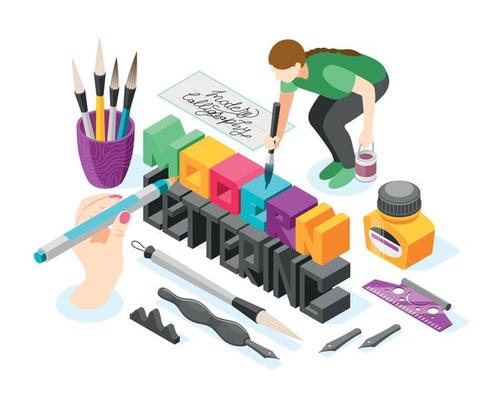 Modern Lettering Hobby Composition
