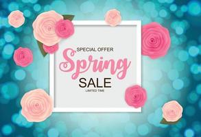 venta de primavera lindo fondo con flores. ilustración vectorial vector