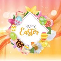 Happy Easter Cute Background with Eggs. Vector Illustration EPS10