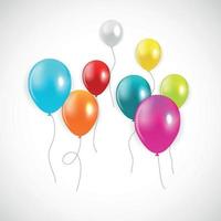 Glossy Happy Birthday Balloons Background Vector Illustration