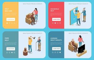 Elderly People Care Banners vector