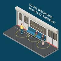 composición del distanciamiento del transporte público vector