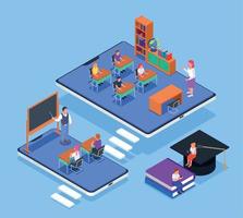 Online Education Isometric Concept vector