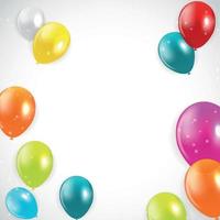 Glossy Happy Birthday Balloons Background Vector Illustration