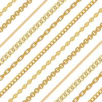 Gold Chain Jewelry on White Background. Vector Illustration