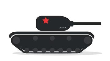 Silhouette of a military tank with stars. Vector Illustration