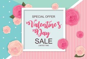 venta de san valentín, tarjeta de descuento. ilustración vectorial vector