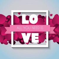 Valentine's Day Heart  Love and Feelings Background Design. Vector illustration