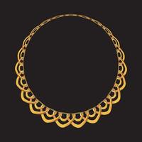 Gold Chain Jewelry on Black Background. Vector Illustration