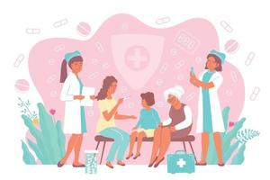 Child Health Care Flat Concept vector