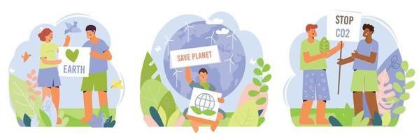 Stop Polluting Planet Compositions vector