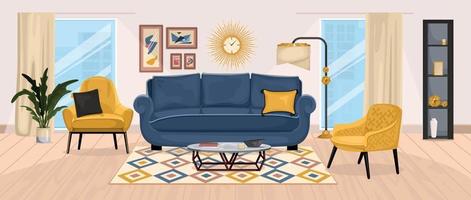 Home Interior Furniture Composition vector