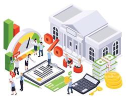 Bank Loan Isometric Composition vector