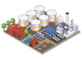 Oil Processing Plant Composition vector