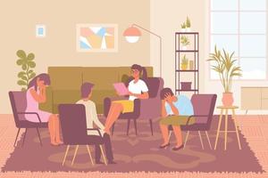 Group Psychotherapy Illustration vector