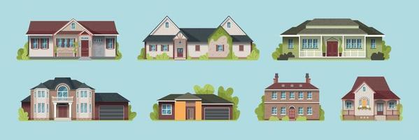 Suburban House Set vector