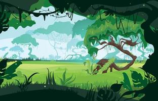 ilustración del paisaje de la selva vector