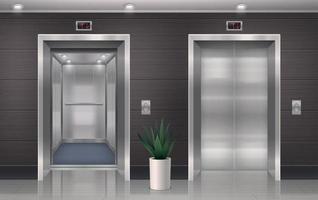 sala de ascensor composición realista vector