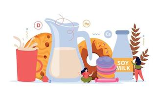 fondo plano de uso de leche vector