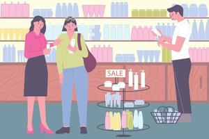 Cosmetic Shop Flat Composition vector