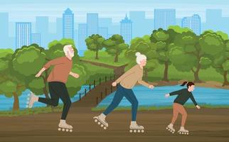 Active Seniors Flat vector