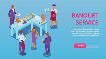 Banquet Service Isometric Banner