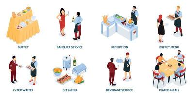 Banquet Service Isometric Concept vector