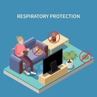 Allergy Protection Isometric Composition vector