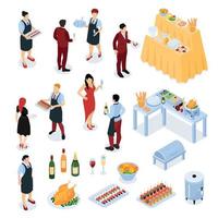 Banquet Service Isometric Set vector