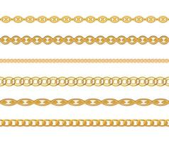 Gold Chain Jewelry Seamless Pattern Background. Vector Illustration