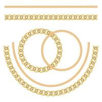 Gold Chain Jewelry Seamless Pattern Background. Vector Illustration.