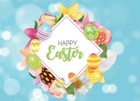 Fondo lindo feliz Pascua con huevos. ilustración vectorial eps10 vector