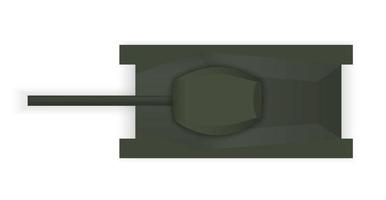 Silhouette of a military tank view from above. Vector Illustration