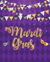 Mardi Gras Brochure Template.Celebration Greeting Card Backround. Vecor Illustration vector