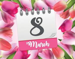 Poster International Happy Women's Day 8 March Floral Greeting card Vector Illustration