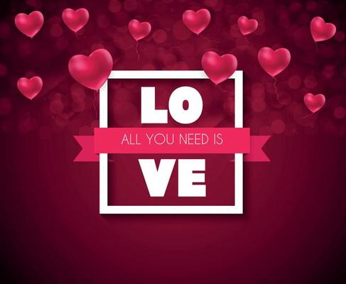 Valentine's Day Heart  Love and Feelings Background Design. Vector illustration