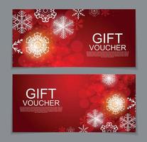 Gift Voucher Template for Christmas and New Year Discount Coupon  Vector Illustration