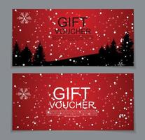 Gift Voucher Template for Christmas and New Year Discount Coupon  Vector Illustration