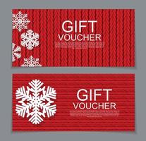 Gift Voucher Template for Christmas and New Year Discount Coupon  Vector Illustration