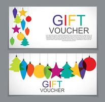 Gift Voucher Template for Christmas and New Year Discount Coupon  Vector Illustration