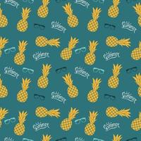 Pineapple Natural Seamless Pattern Background Vector Illustration